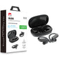MyBat Pro Glide 5.3 True Wireless Earhooks Earbuds with Charging Case IPX5 Waterproof- Black