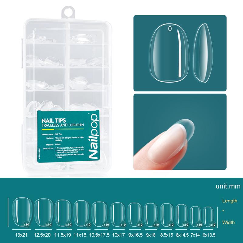 Nailpop 120pcs Gel Soft DIY Artificial Fingernails Long/Medium/Short Capsule Fake Nails Beginner-Friendly Soak off Extensions